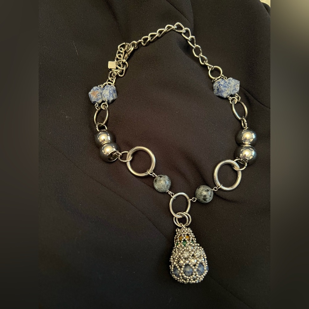 Anthropology Stone & Bulbed Necklace